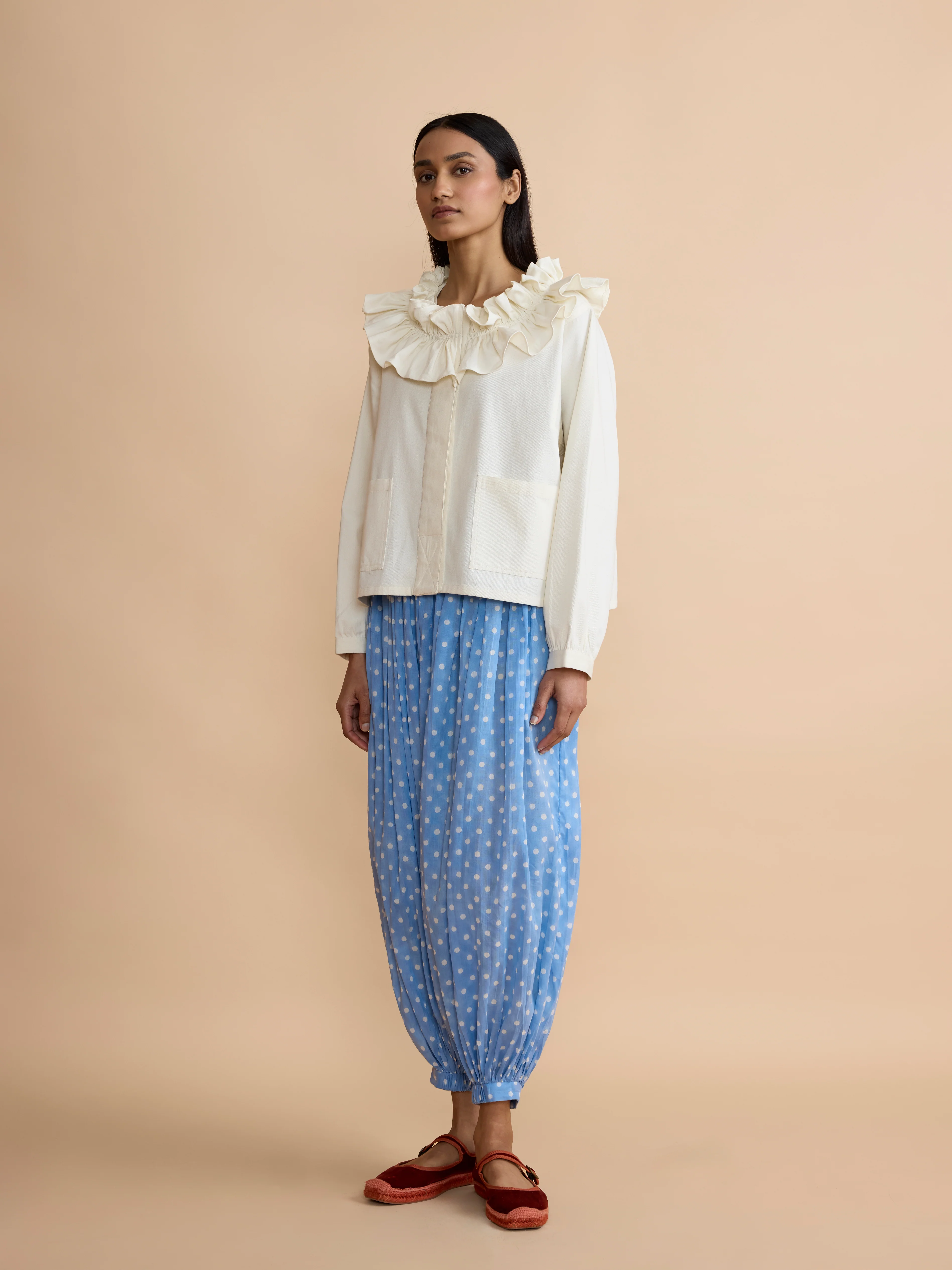 Mermaid Trousers in French Blue Polka - Image 4